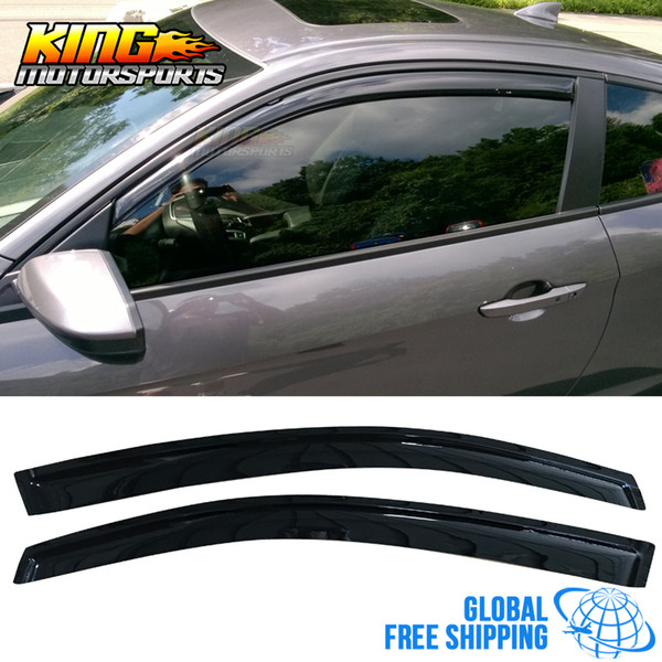 Fits 12-15 Civic Coupe Acrylic Window Visors 2Pc Set Global Free Shipping