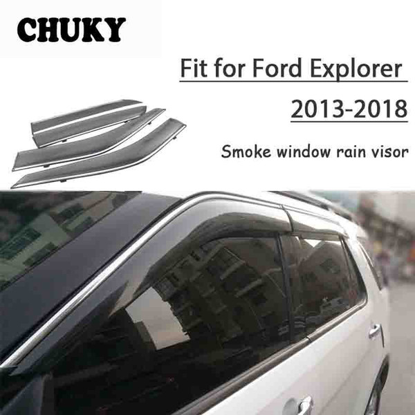 Chuky 4pcs ABS Car Window Visors Awnings Shelters Rain Shield For Ford Explorer 2013 2014 2015 2016 20222022Auto Accessories