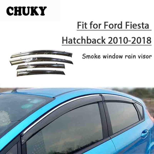 Chuky 4pcs ABS Car Styling Window Visors Awnings Shelters Rain Shield For Ford Fiesta Hatchback 2010-2022Auto Accessories