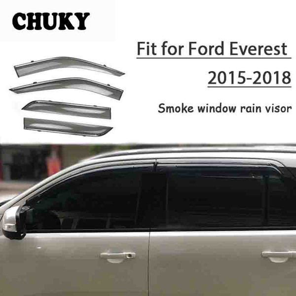 Chuky 4pcs ABS Car Styling Window Visors Awnings Shelters Rain Shield For Ford Everest 2015 2016 20222022Auto Accessories