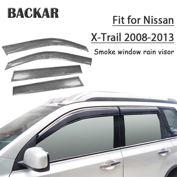 Backar 4pcs Auto Car Windows Rain Wind Sun Shield Deflector Visor Trim For Nissan X-Trail T31 2008 2009 2010 2011 2012 2013