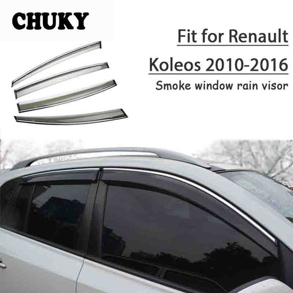 Chuky 4pcs ABS Car Styling Window Sun Visors Awnings Shelters Rain Shield For Renault Koleos 2010-2015 2016 Auto Accessories