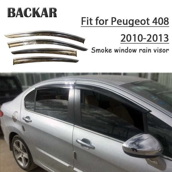 Backar Auto Car Windows Rain Wind Sun Shield Deflector Visor Trim For Peugeot 408 2010 2011 2012 2013 Accessories All Weather