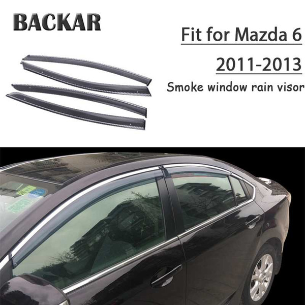 Backar 4pcs Auto Car Windows Rain Wind Sun Shield Deflector Visor Trim Accessories For Mazda 6 2011 2012 2013 All Weather