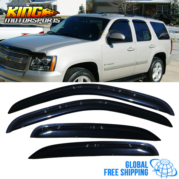 Fits 07-14 Chevy Tahoe GMC Yukon Acrylic Window Visors 4Pc Set Global Free Shipping