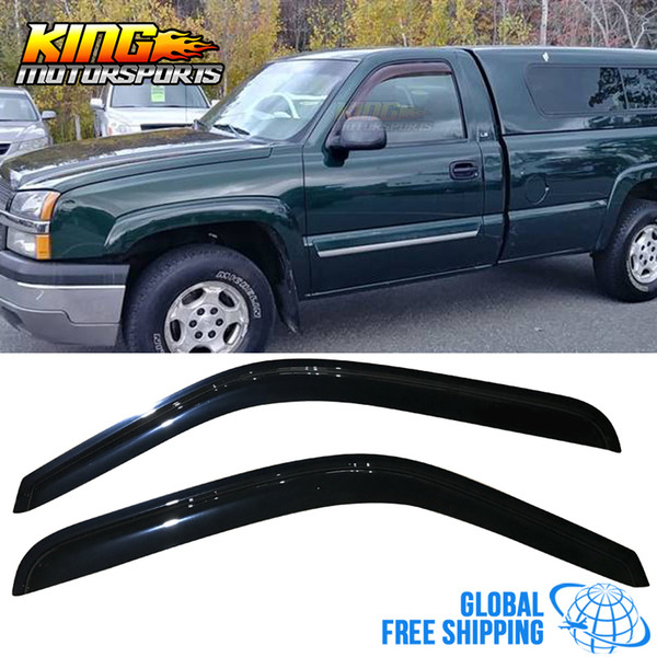 Fits 99-07 GMC Sierra Standard Cab Acrylic Window Visors 2Pc Set Global Free Shipping