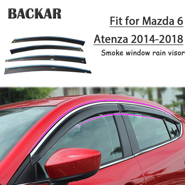 Backar 4pcs Auto Car Windows Rain Wind Sun Shield Deflector Visor Trim For Mazda 6 Atenza 2014 2015 2016 20222022Accessories