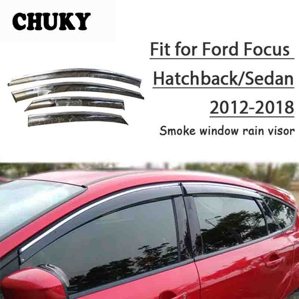 Chuky 4pcs ABS Car Styling Window Visors Awnings Shelters Rain Shield For Ford Focus Hatchback/Sedan 2012-2022Auto Accessories