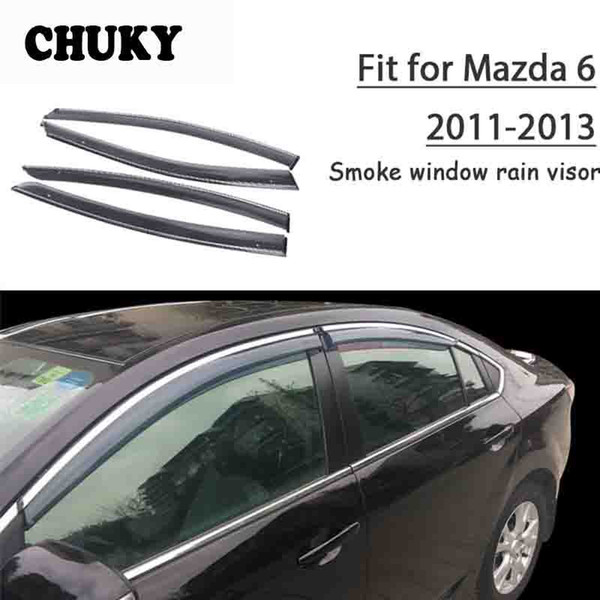 Chuky 4pcs ABS Car Styling Window Visors Awnings Shelters Rain Shield For Mazda6 2011 2012 2013 Auto Accessories