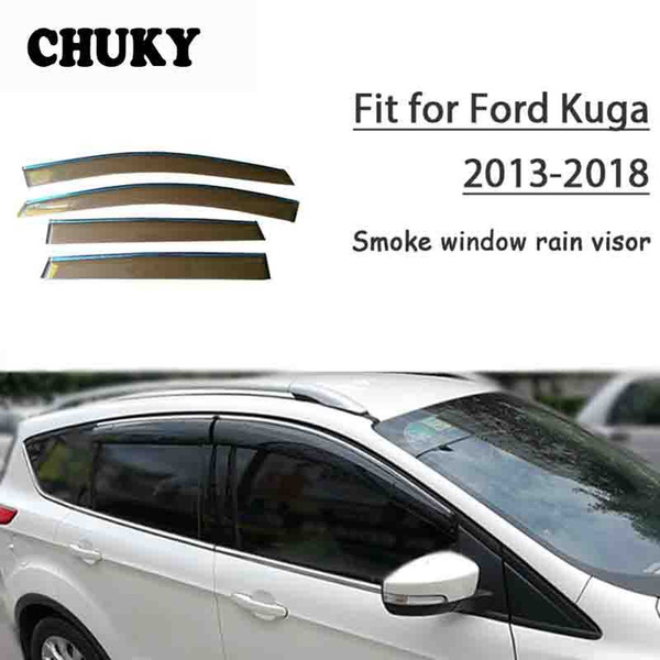 Chuky 4pcs ABS Car Styling Window Visors Awnings Shelters Rain Shield For Ford Kuga 2013 2014 2015 2016 20222022Accessories