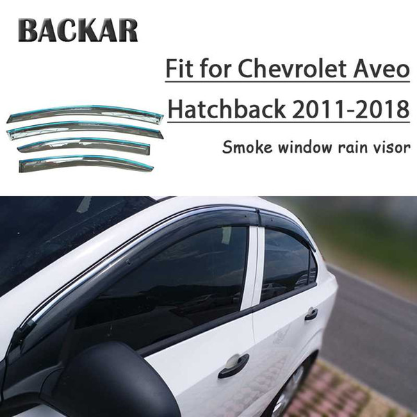 Backar 4pcs Auto Car Windows Rain Wind Sun Shield Deflector Visor Trim For Chevrolet Aveo Hatchback 2011-2022Accessories