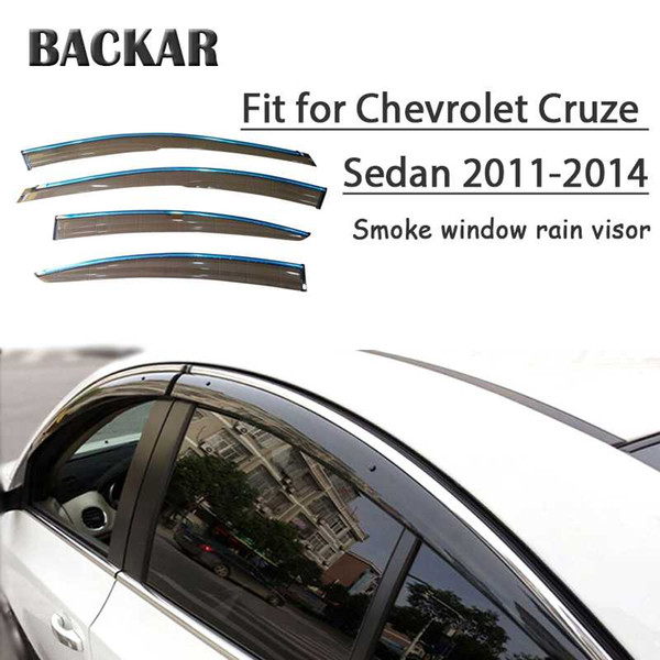 Backar 4pcs Auto Car Windows Rain Wind Sun Shield Deflector Visor Trim For Chevrolet Cruze Sedan 2011 2012 2013 2014 Accessories