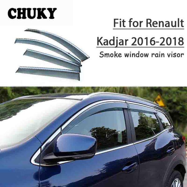 Chuky 4pcs ABS Car Styling Window Sun Visors Awnings Shelters Rain Shield For Renault Kadjar 2016 20222022Auto Accessories