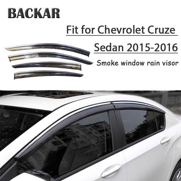 Backar Auto Car Windows Rain Wind Sun Shield Deflector Visor Trim For Chevrolet Cruze Sedan 2015 2016 Accessories All Weather