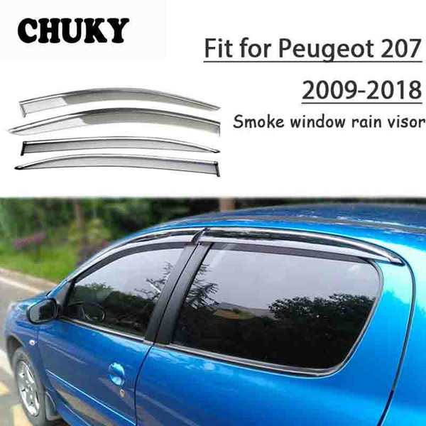 Chuky 4pcs ABS Car Styling Window Sun Visors Awnings Shelters Rain Shield For Peugeot 207 2009-2022Auto Accessories