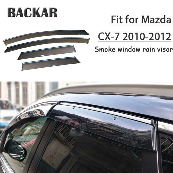 Backar 4pcs Auto Car Windows Rain Wind Sun Shield Deflector Visor Trim For Mazda CX-7 2010 2011 2012 Accessories All Weather