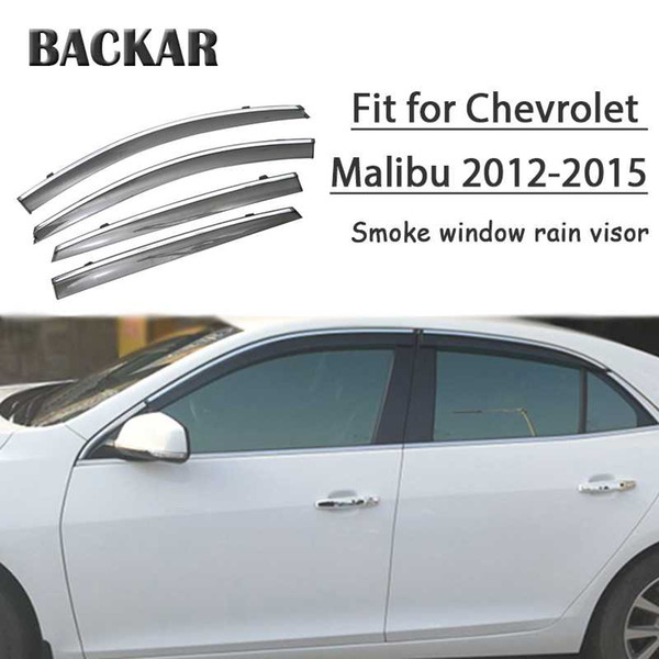 Backar 4pcs Auto Car Windows Rain Wind Sun Shield Deflector Visor Trim For Chevrolet Malibu 2012 2013 2014 2015 Accessories