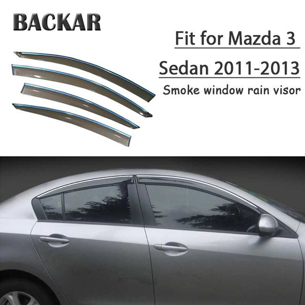 Backar 4pcs Auto Car Windows Rain Wind Sun Shield Deflector Visor Trim For Mazda 3 Sedan 2011 2012 2013 Accessories All Weather