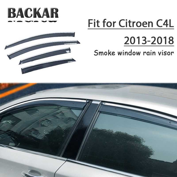 Backar 4pcs Auto Car Windows Rain Wind Sun Shield Deflector Visor Trim For Citroen C4L 2013 2014 2015 2016 20222022Accessories