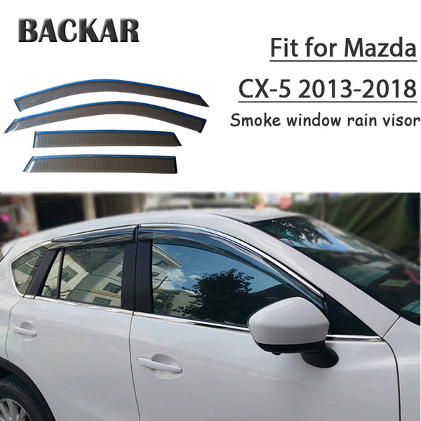 Backar 4pcs Auto Car Windows Rain Wind Sun Shield Deflector Visor Trim For Mazda CX-5 2013 2014 2015 2016 20222022Accessories