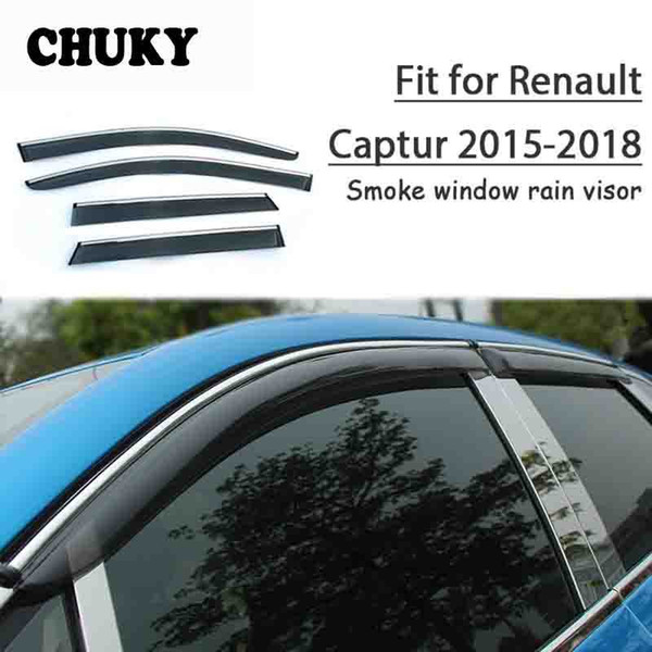 Chuky 4pcs ABS Car Styling Window Sun Visors Awnings Shelters Rain Shield For Renault Captur 2015 2016 20222022Accessories