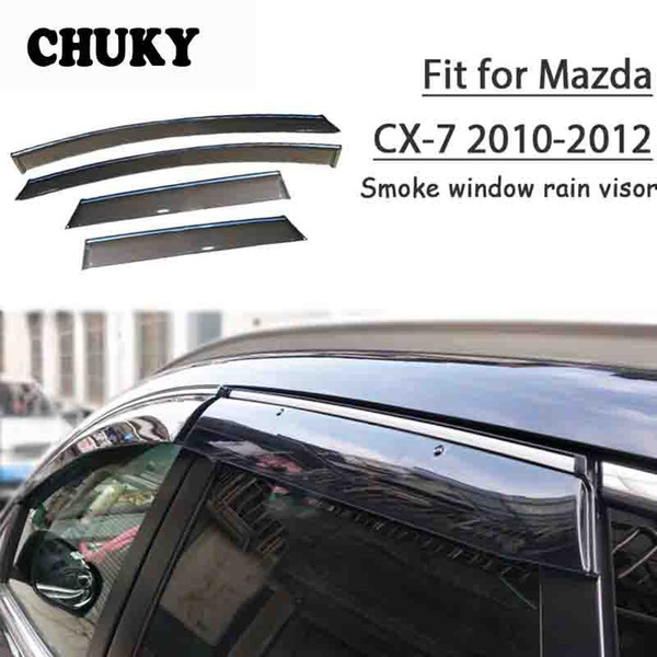 Chuky 4pcs ABS Car Styling Window Visors Awnings Shelters Rain Shield For Mazda CX-7 2010 2011 2012 Auto Accessories