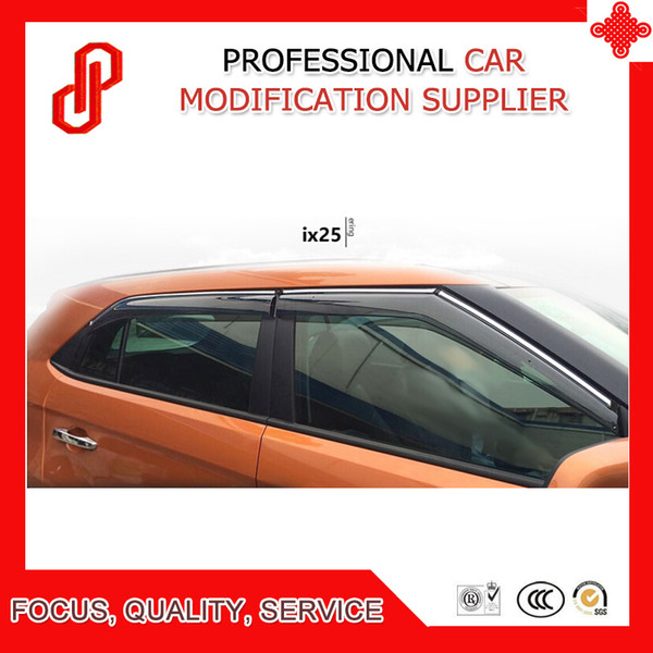 4 Pieces Injection molding trim vent shade rain sun wind deflector window visor for IX25 / Creta 2015 2016 2017