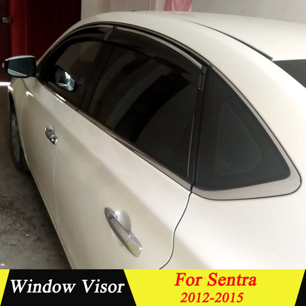 For Nissan Sentra 2012 2013 2014 2015 Plastic Black Window Visor Vent Shades Sun Rain Deflector Guard Auto Accessories 4PCS/SET