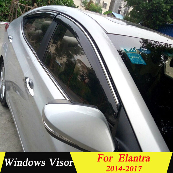 For Hyundai Elantra 2014 2015 2016 2022Plastic Window Visor Vent Shades Sun Rain Deflector Guard Auto Accessories 4PCS/SET