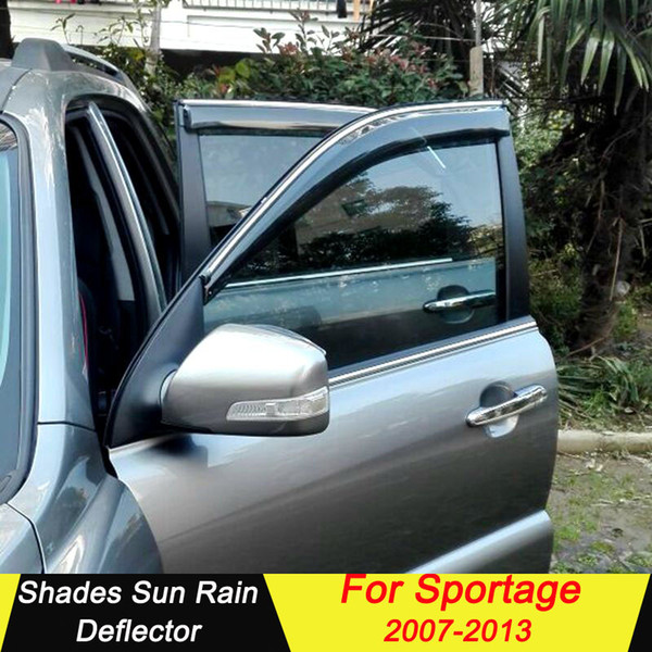 For KIA Sportage Plastic Window Visor Vent Shades Sun Rain Deflector Guard For KIA Sportag Auto Accessories 4PCS/SET 2007-2013