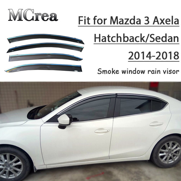 Backar Car Auto Car Windows Rain Wind Sun Shield Deflector Visor Trim For Mazda 3 Axela Hatchback/Sedan 2014 2015 2016 20222018