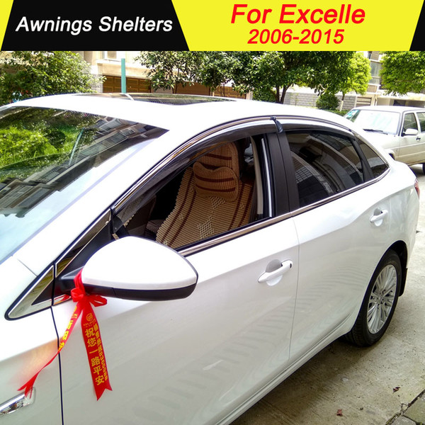 For BUICK Excelle 2006-2015 Window Visors Awnings Shelters Rain Sun Deflector Guard Vent Protector Covers 4Pcs Car Accessories