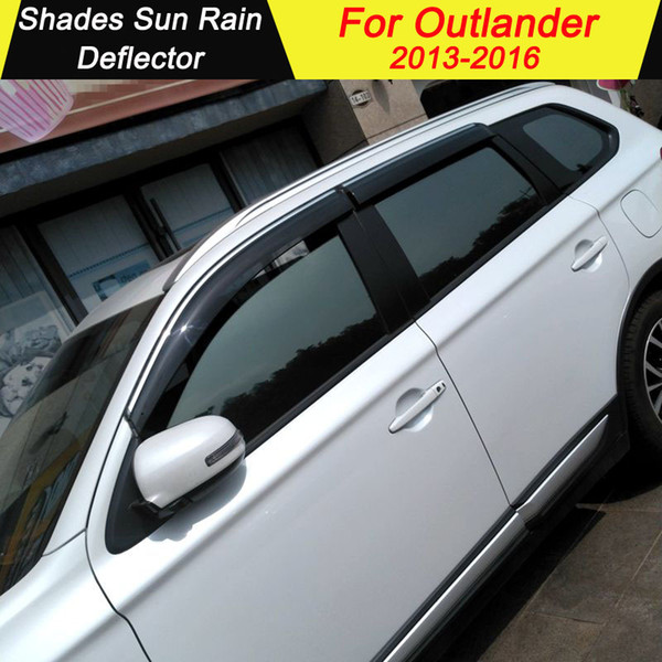 For Mitsubishi Outlander 2013 2014 2015 2016 Plastic Window Visor Vent Shades Sun Rain Deflector Guard Car Accessories 4PCS/SET