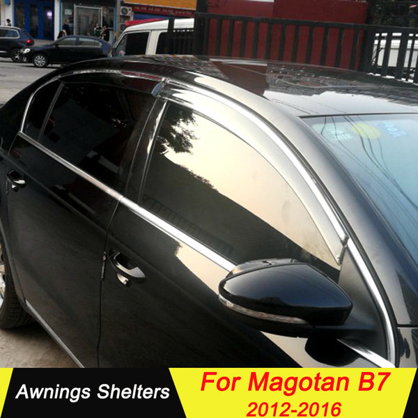 For MAGOTAN B7 2012-2016 Window Visors Awnings Shelters Rain Sun Deflector Guard Vent Protector Covers 4Pcs Car Accessories