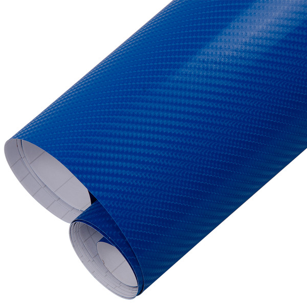 4D Blue Carbon Fiber Vinyl Car Wrap Roll Film Self Adhesive Stickers Bubble Free Car Styling Accessories