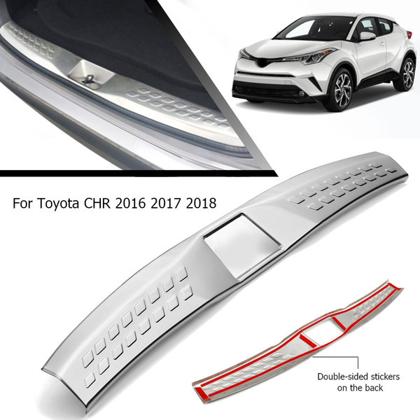 Rear Trunk Pad for Fender Stainless Steel Car Accessories For Toyota C-HR CHR 2016 2017 2018 Rear Bumper Foot Plate