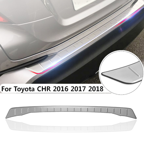 For Toyota C-HR CHR 2016 2017 2018 105cm*4.5cm Rear Bumper Foot Plate Stainless Steel Rear Trunk Pad for Fender Car Accessories