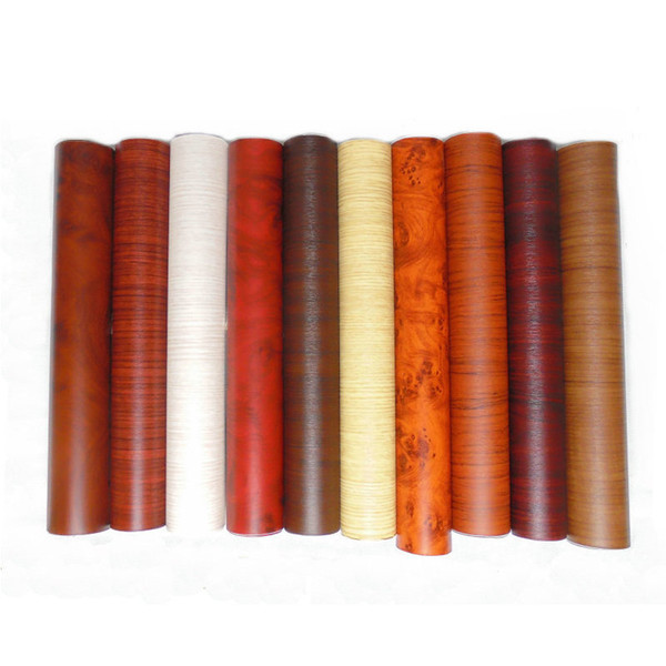 122*40CM Self-adhesive Vinyl Wood Grain Textured Car Wrap Car Internal Stickers Wallpaper Furniture Wood Grain Paper Film