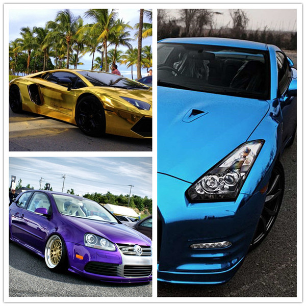10x152cm Car Chrome Mirror Vinyl Wrap Film Sticker Electro Coating Car Body Wrapping Motorcycle Automobiles
