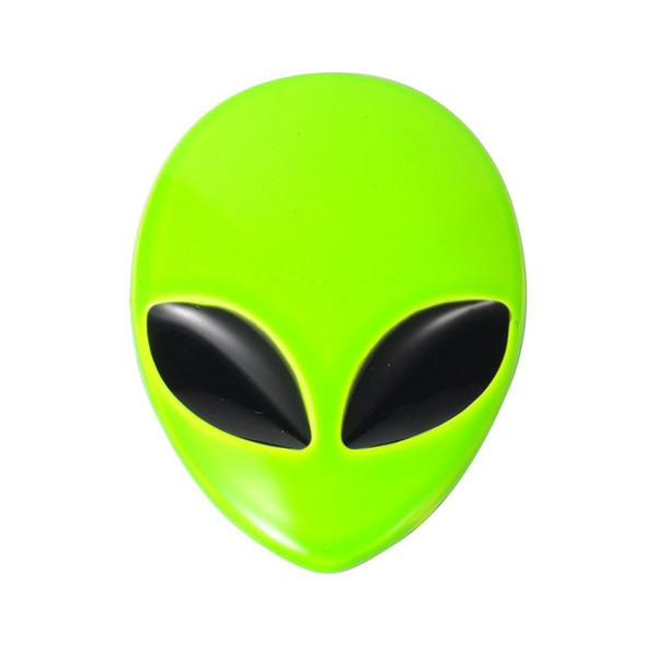 Fluorescent Green Car 3D Logo Metal Aliens Auto Truck Motorcycle Emblem Badge Sticker Decal