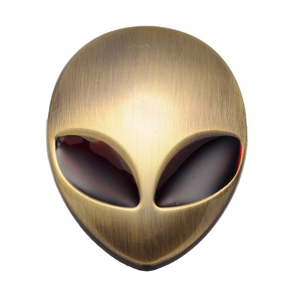 Red Eyes Brass Car 3D ET Logo Metal Aliens Auto Truck Motorcycle Emblem Badge Sticker Decal