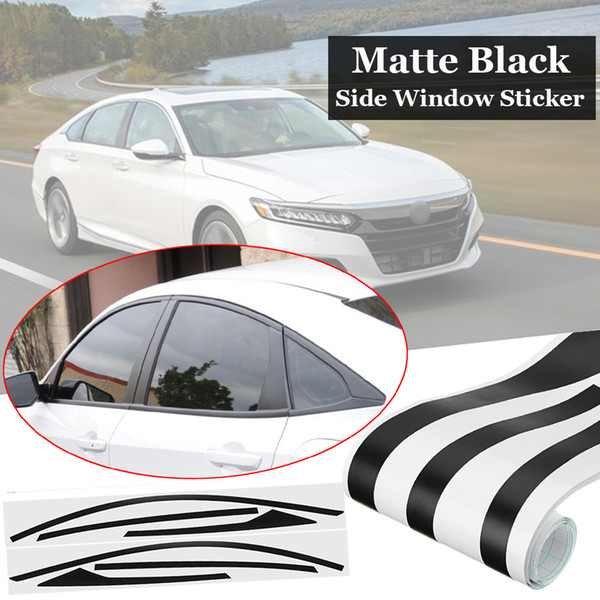 2pcs Car Window Sticker Decal For 2018 Honda Accord Chrome Trim Blackout Overlay