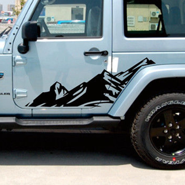 Snow Mountain Auto Car Side Skirt Vinyl Decal Sticker Kit Art For Jeep Wrangler