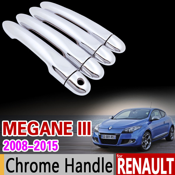 Car Chrome Door Handle Cover Trim for Renault Megane 3 III MK3 2008 2009 2010 2011 2012 2013 2014 2015 Coupe CC GT Accessories