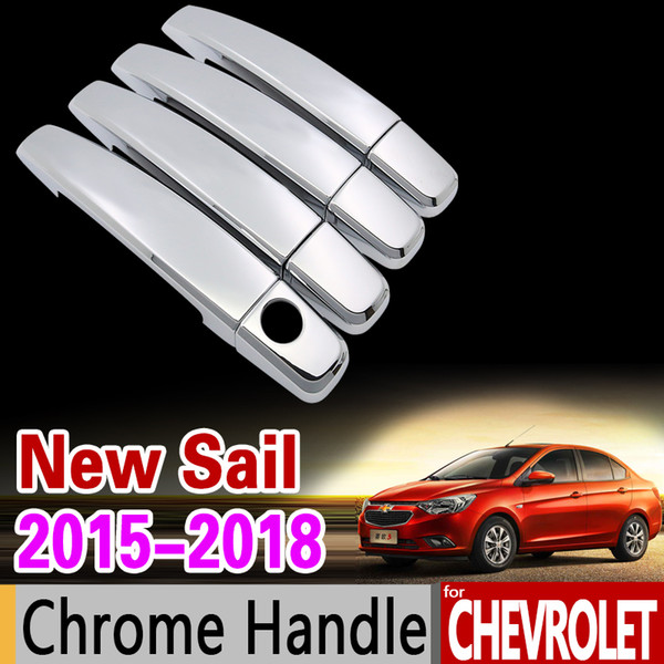 Car Chrome Door Handle Cover Trim Set for Chevrolet New Sail 2015 2016 2017 2018 2019 2020 Chevy Sail 3 Accessories Stickers