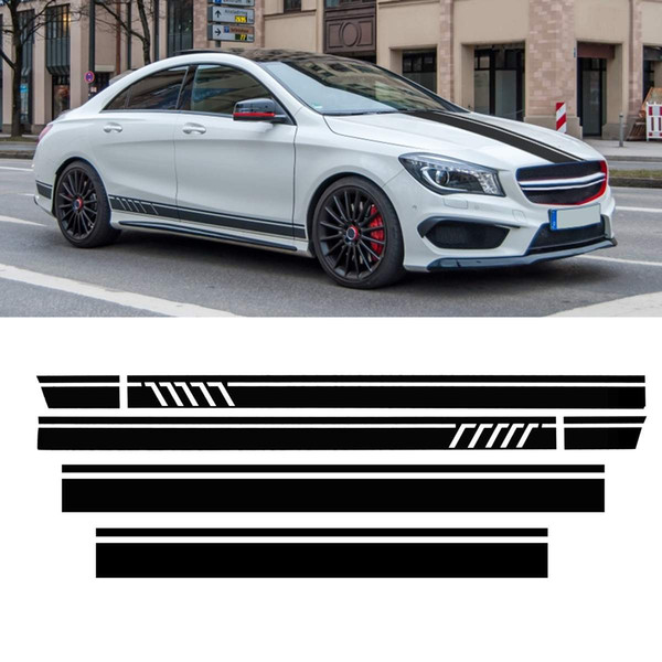 Car Racing Door Roof Sport Side Stripes Skirt Decal Sticker for Mercedes for Benz W117 C117 X117 CLA -AMG