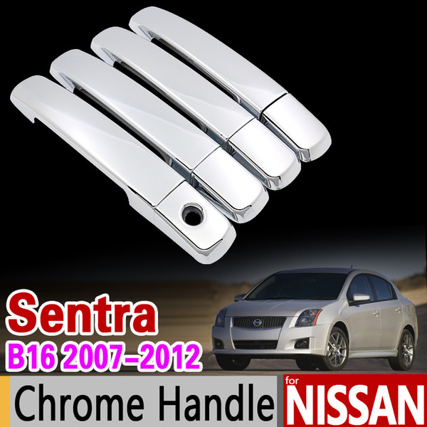 Car Chrome Door Handle Cover Trim Set for Nissan Sentra B16 2007 2008 2009 2010 2011 2012 Car Accessories Stickers Car Styling