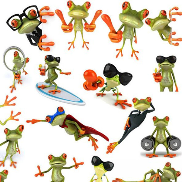 13X16CM Quality 3D PVC Car sticker Frog House lizar Print Motorcycle Car Emblem Badge Logo Decal Car Occlusion scratch Stickers QP020