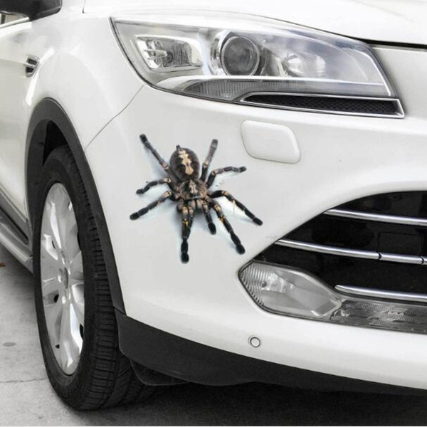 16*18 Quality 3D PVC Car sticker Spider Print Motorcycle Car Emblem Badge Logo Decal Stickers Car Styling Sticker Accessories 4colors QP005