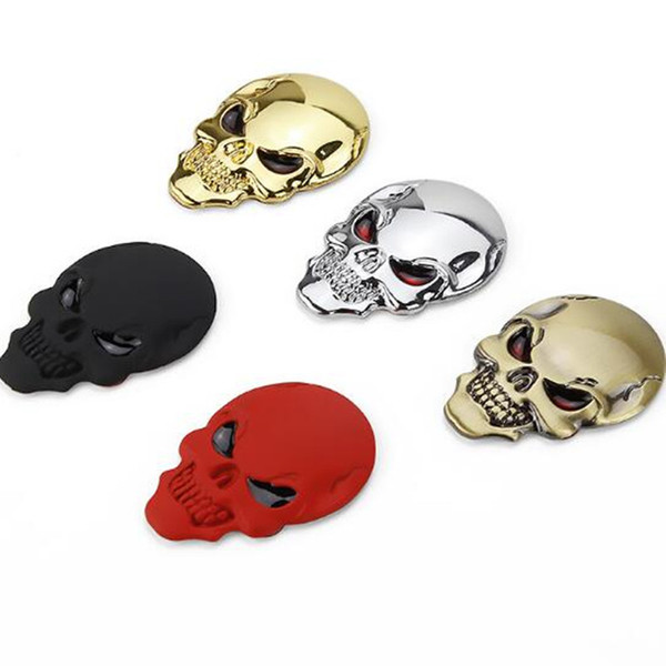 3.5X5 Quality metal Car sticker Skull Devil 3D Motorcycle Car Emblem Badge Logo Decal Stickers Car Styling Sticker Accessories 5colors QP004